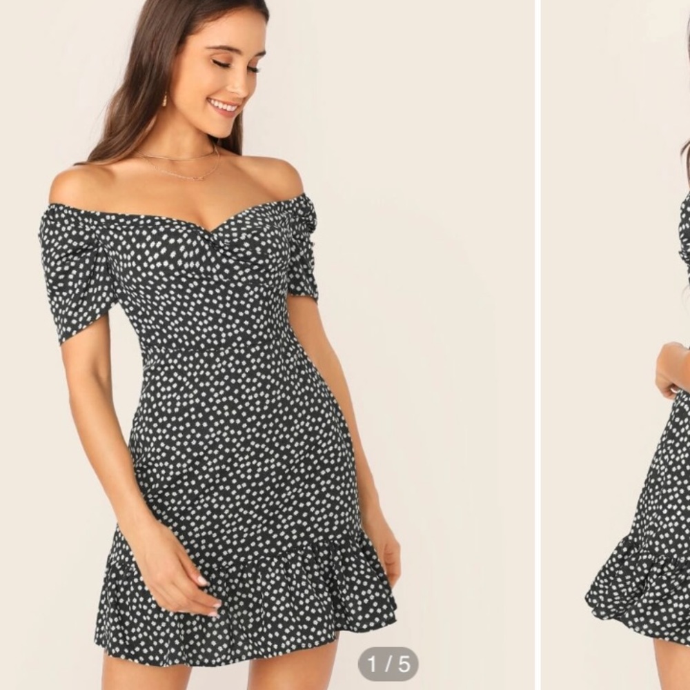 SHEIN off shoulder ruffle floral dress